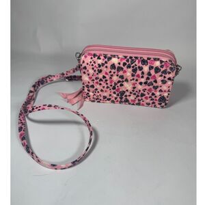 Vera Bradley Cotton All in One Crossbody Purse with RFID Protection -Pink Hearts